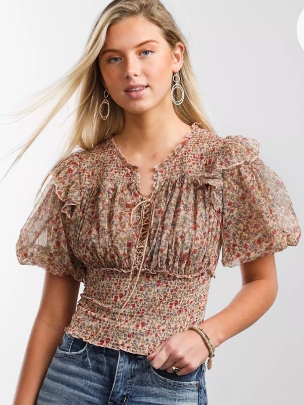 NWT Free People Beatrice Lace-Up Top Size XS